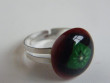 Skleněné prsteny malé - červené - zelené očko