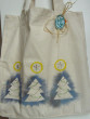 Vánoční nákupní taška tři modré stromečky 