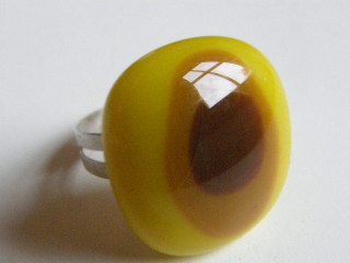 Skleněné prsteny větší - žluté