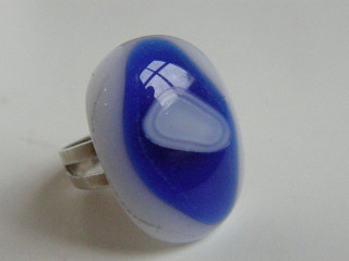 Skleněné prsteny větší - modré