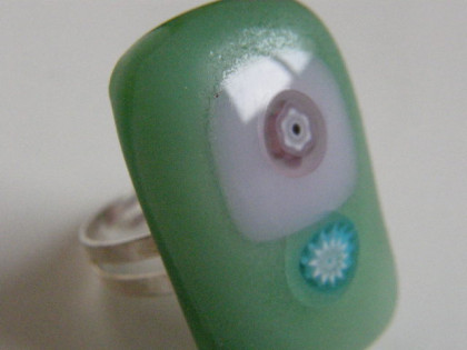 Skleněné prsteny větší - zelené