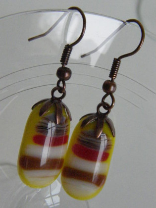 Náušnice žluté oválky