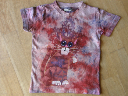 Dětské tričko s kočičkou a krajkou