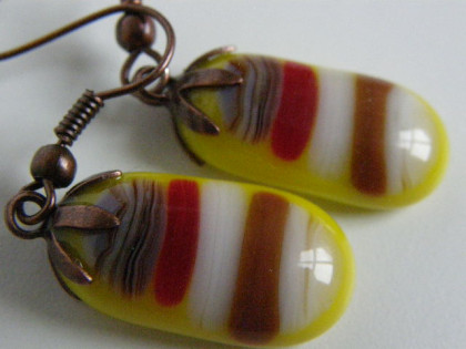 Náušnice žluté oválky