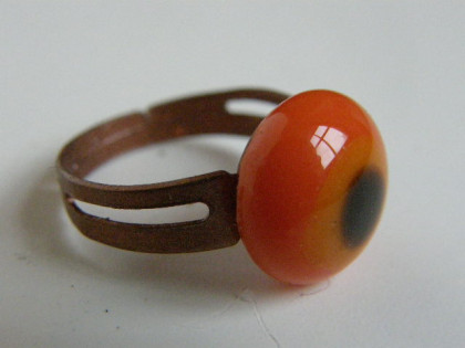 Skleněné prsteny malé - žluté a oranžové