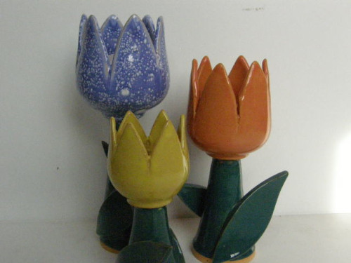 Keramický tulipán oranžový