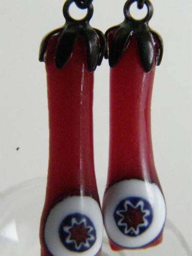 Náušnice červené tyčky