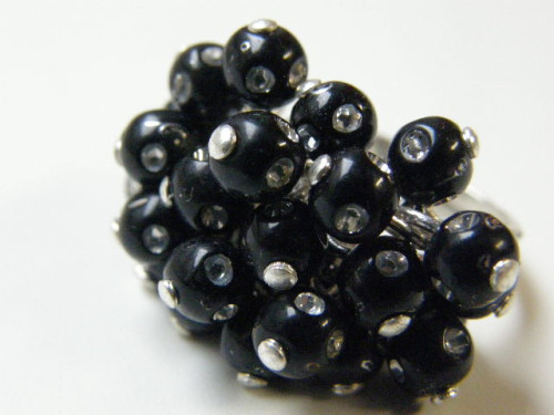 ketlovaný prsten "černé stříbro"