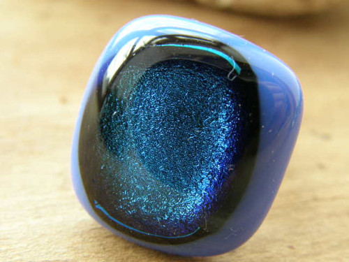 Skleněné prsteny velké - modrý mix