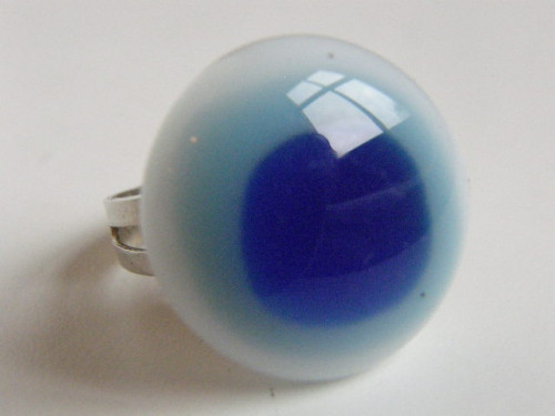 Skleněné prsteny větší - modré