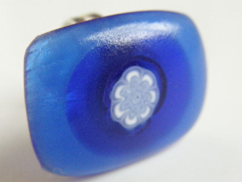 Skleněné prsteny větší - modré