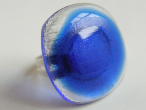 Skleněné prsteny větší - modré