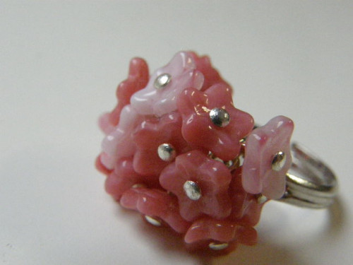 ketlovaný prsten "růžová louka"