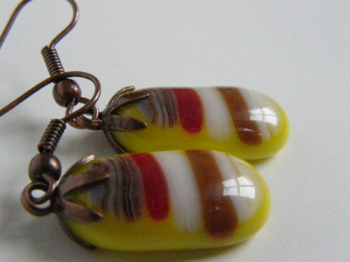 Náušnice žluté oválky