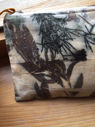 Malá látková taštička ecoprint placatá