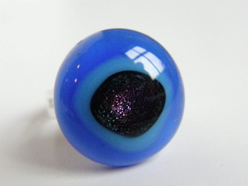 Skleněné prsteny větší - modré