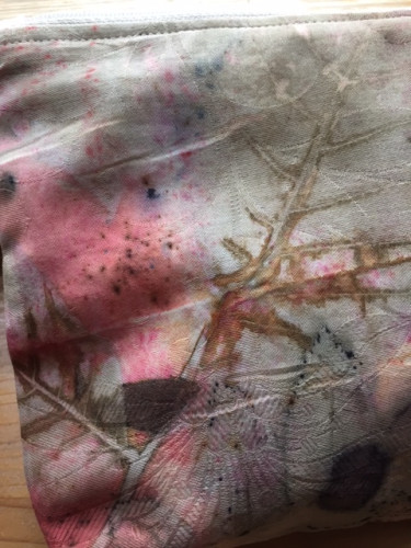 Malá látková taštička ecoprint růžová