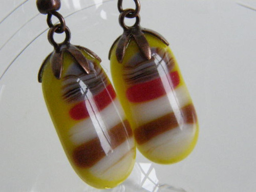 Náušnice žluté oválky