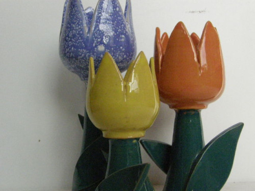 Keramický tulipán oranžový