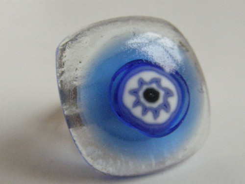 Skleněné prsteny větší - modré