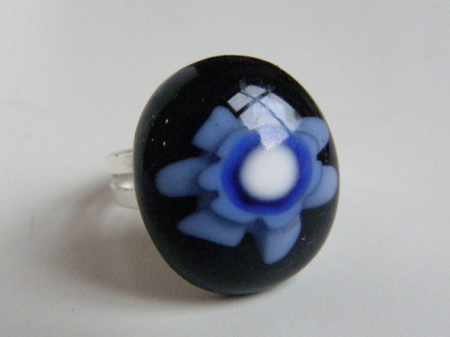 Skleněné prsteny větší - modré